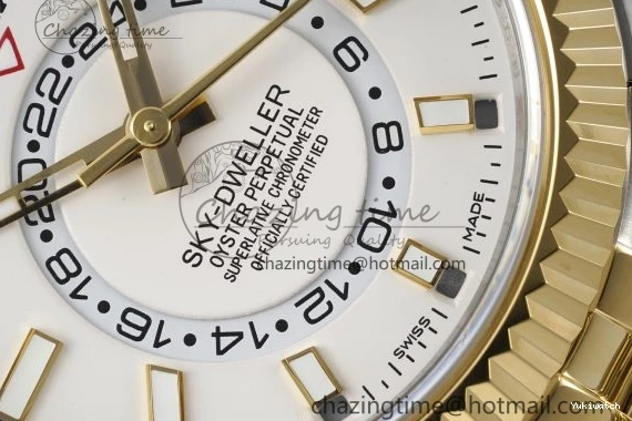 SS Jubilee on SS Best Noob Skydweller Dial White YG Edition A23J Bracelet YG 1230